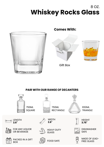 8oz Whiskey Rocks Glass