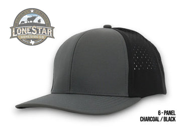 Durra Bull 6-Panel Snapback Hats - Charcoal/Black