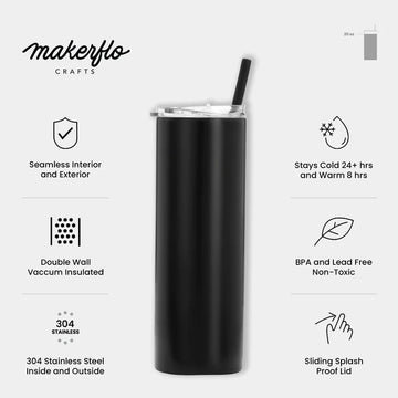 20oz Powder Coated Skinny Tumbler