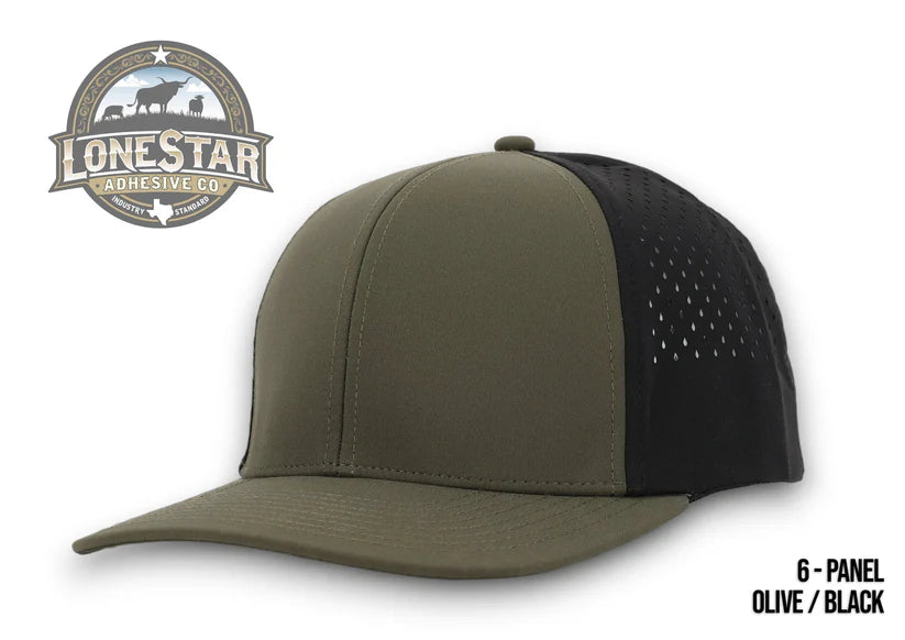 Durra Bull 6-Panel Snapback Hats - Olive/Black