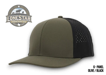 Durra Bull 6-Panel Snapback Hats - Olive/Black