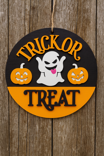 Trick or Treat Halloween Door Sign