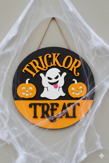 Trick or Treat Halloween Door Sign