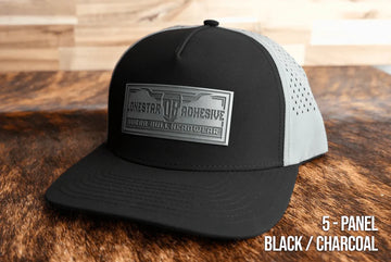 Durra Bull 5-Panel Snapback Hats - Black/Charcoal