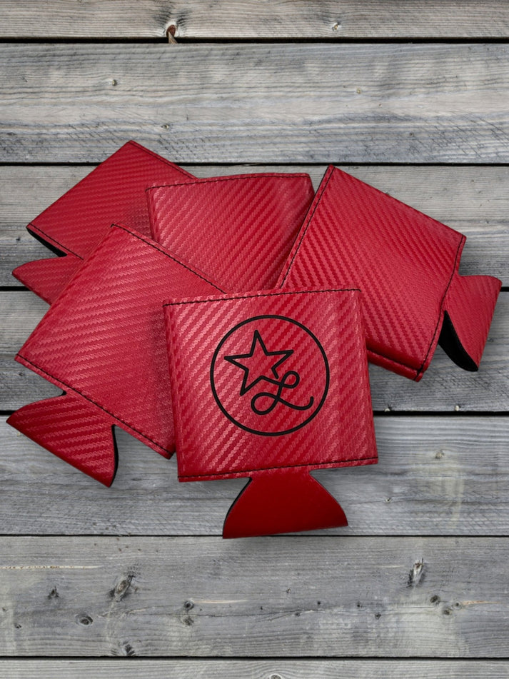 Custom Leatherette Can Duster – 5-Pack – Red Carbon Fiber