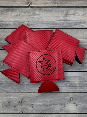 Custom Leatherette Can Duster – 5-Pack – Red Carbon Fiber