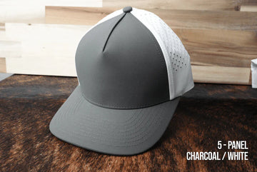 Durra Bull 5-Panel Snapback Hats - Charcoal/White