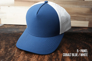 Durra Bull 5-Panel Snapback Hats - Cobalt Blue/White