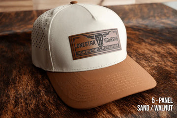 Durra Bull 5-Panel Snapback Hats - Sand/Walnut