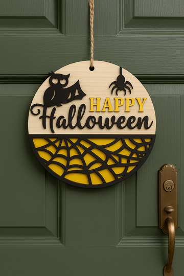 Happy Halloween Wooden Hanging Sign