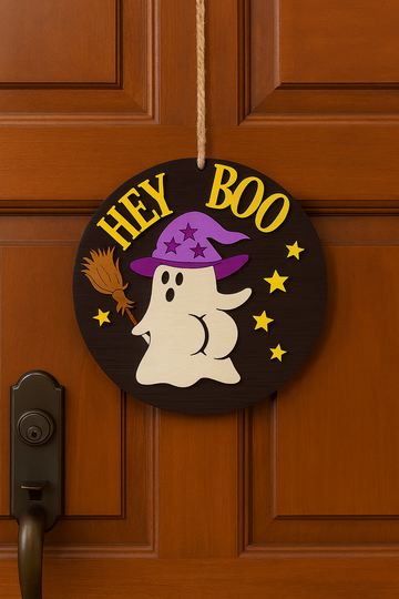 “Hey Boo” Halloween Ghost Sign