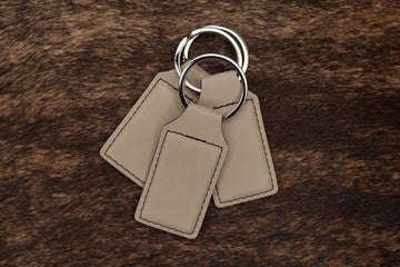 Custom Leatherette Keychain – Sand