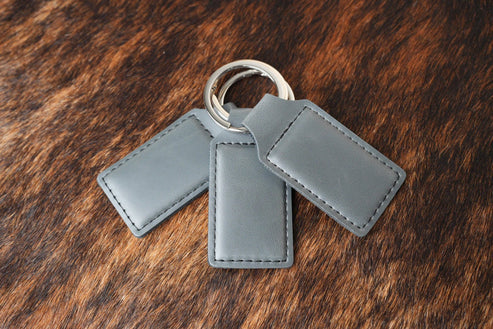 Custom Leatherette Keychain – Charcoal