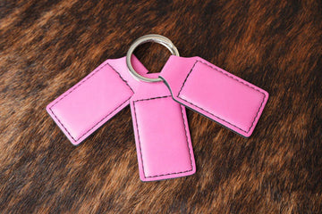 Custom Leatherette Keychain – Pink