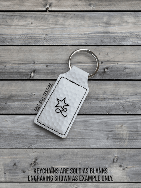 Custom Leatherette Keychain – White Golf Ball Texture