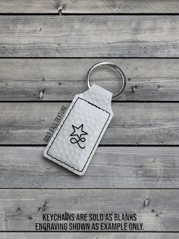 Custom Leatherette Keychain – White Golf Ball Texture