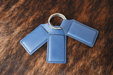 Custom Leatherette Keychain – Indigo Blue