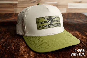 Durra Bull 5-Panel Snapback Hats - Sand/Olive